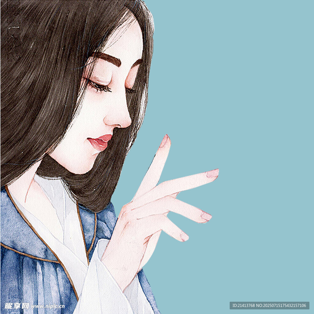 优雅女子做手势特写