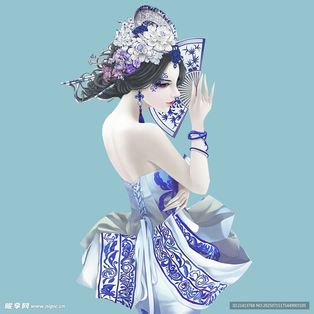 青花瓷风女子  优雅古典美