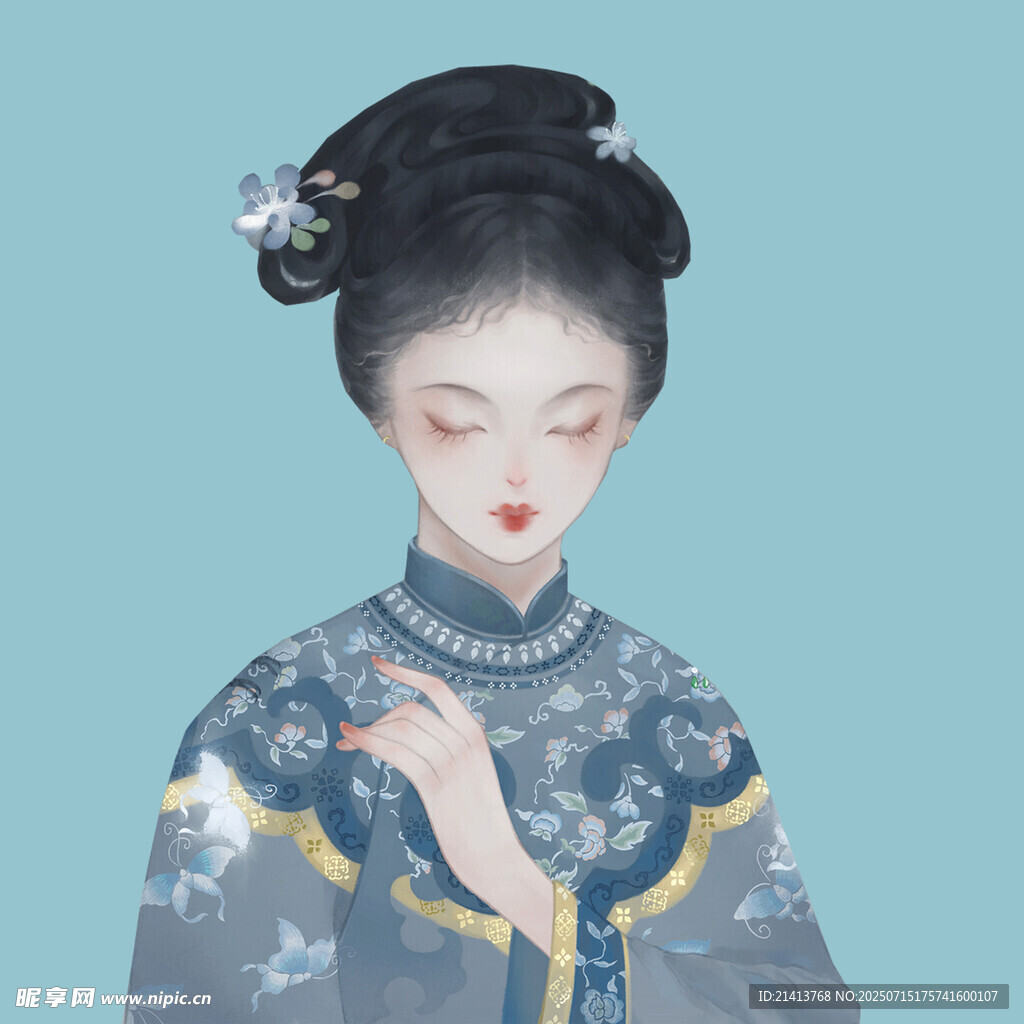 古典优雅中式装扮女子