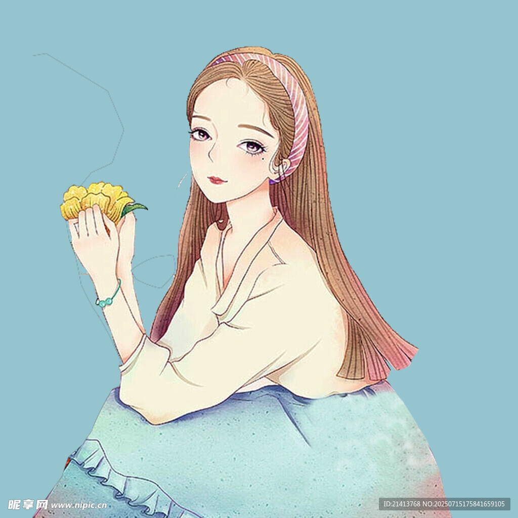 捧花少女的温柔瞬间