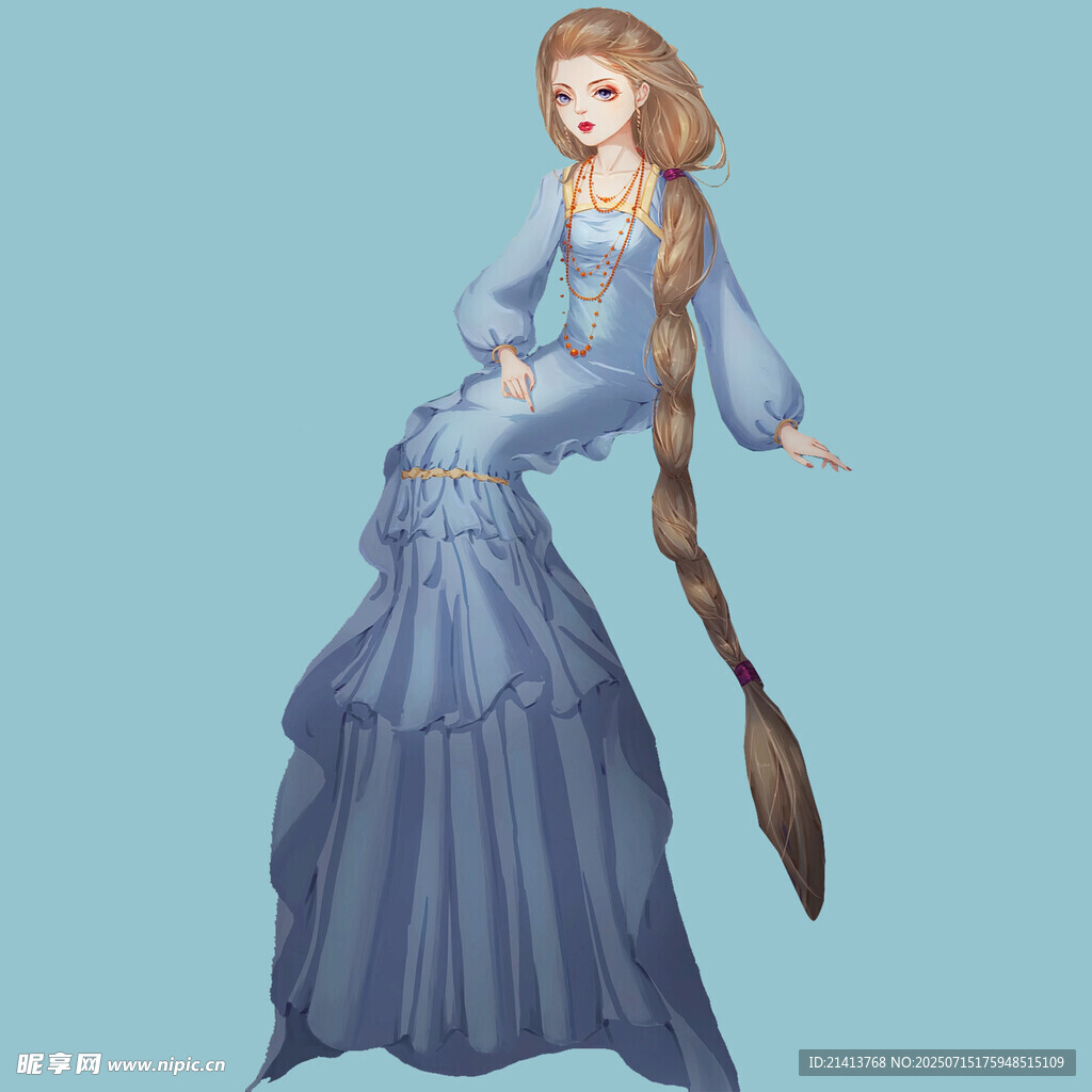 梦幻蓝色美人鱼公主形象