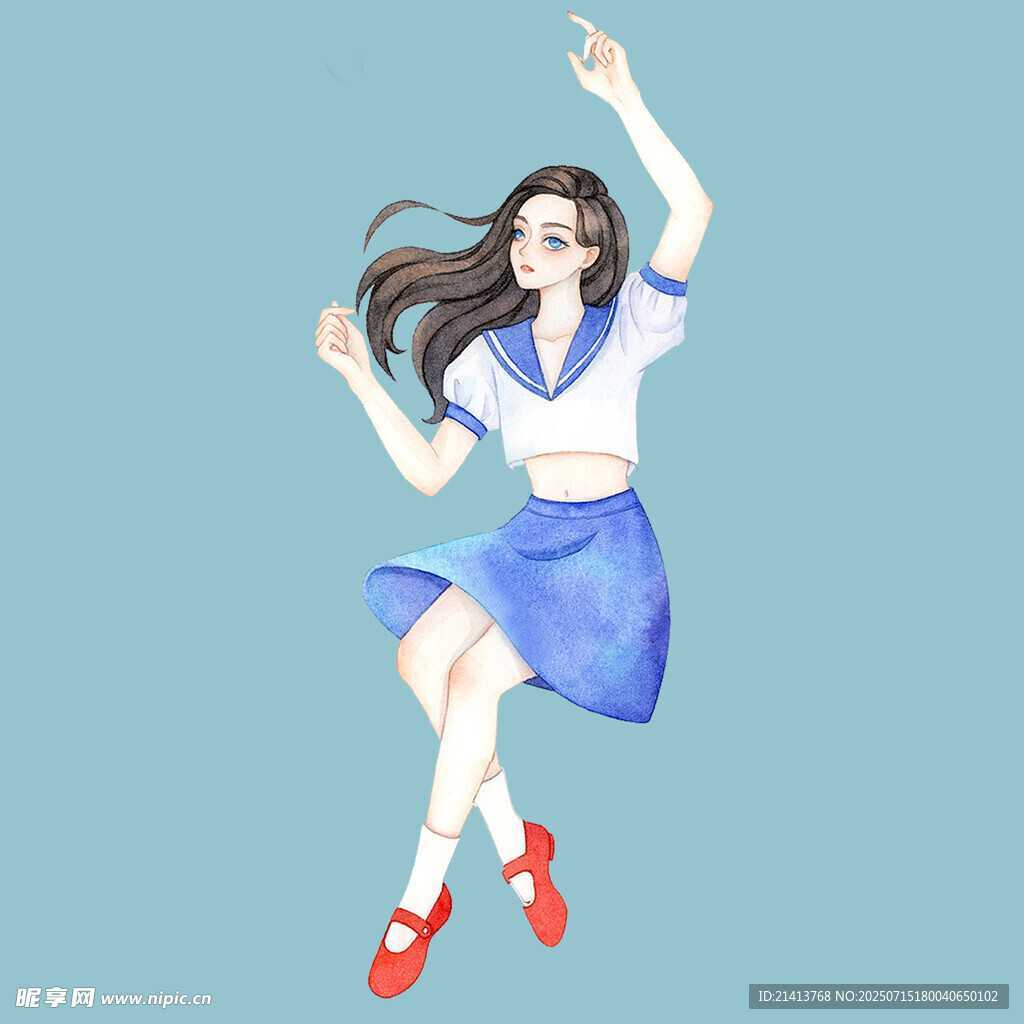 青春少女活力舞蹈瞬间
