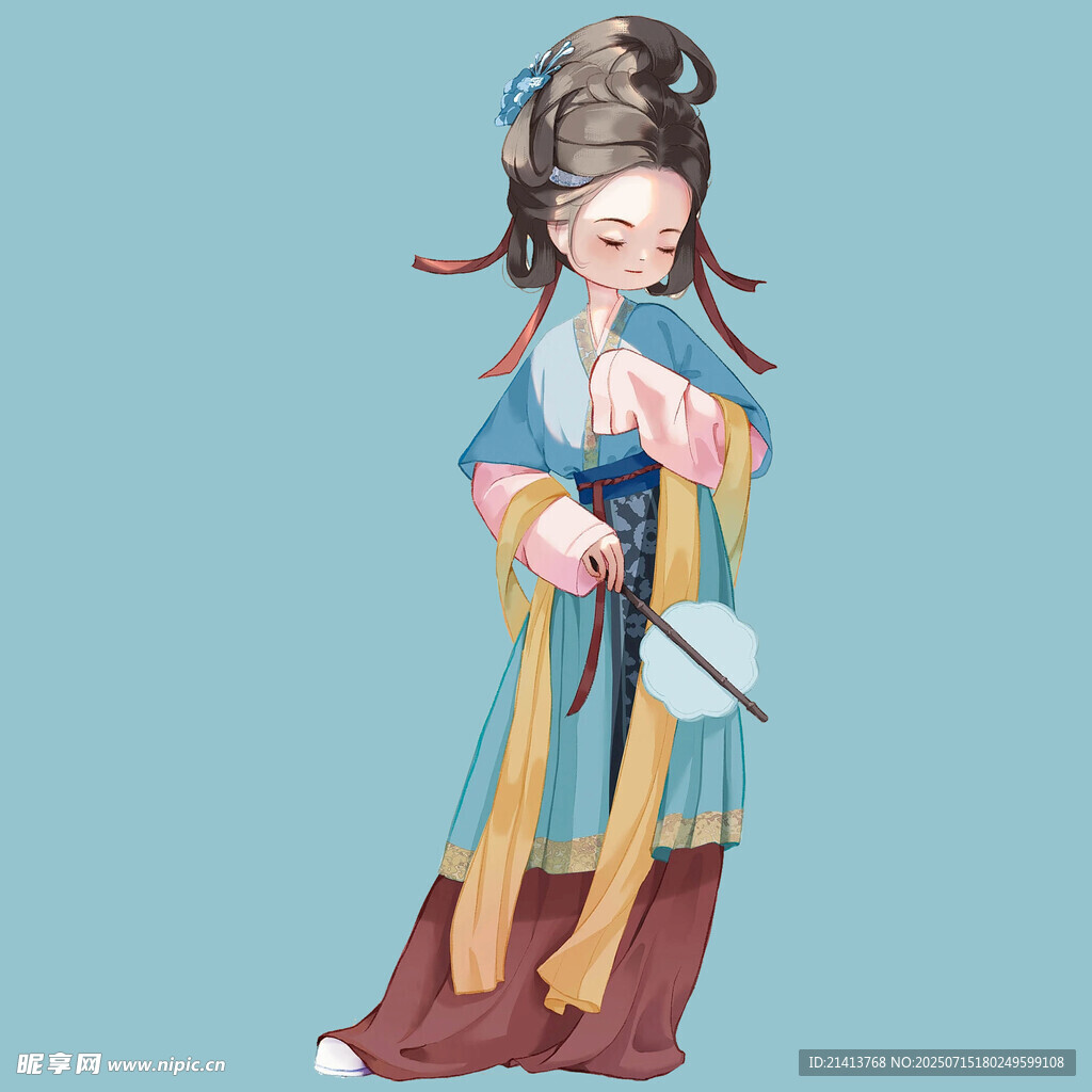 古风持笺仕女形象