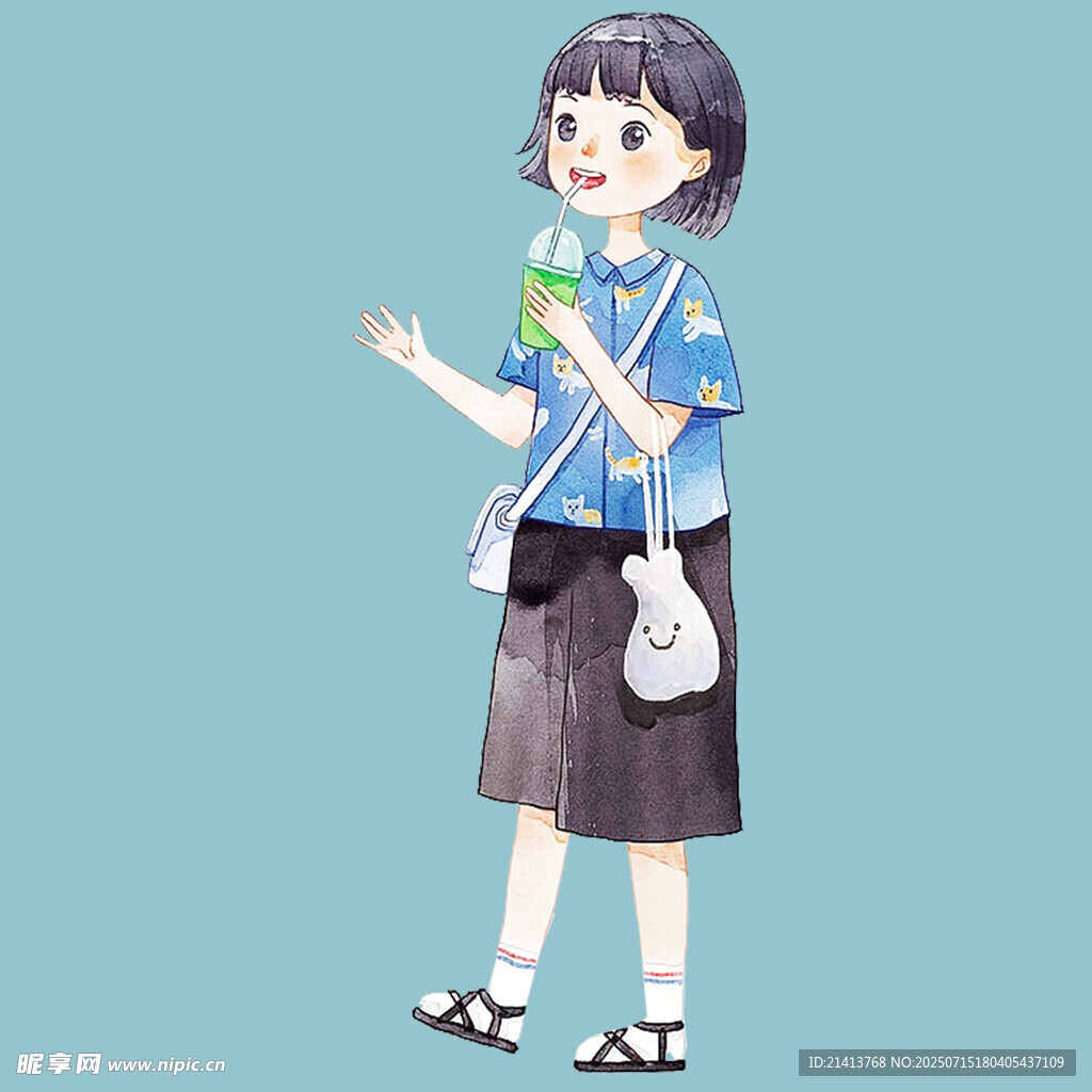 穿校服的可爱女生