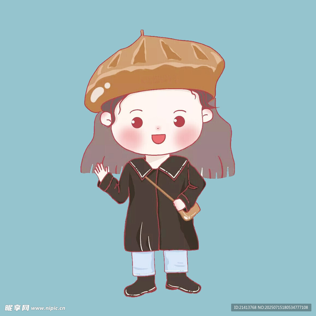 戴贝雷帽的可爱女孩