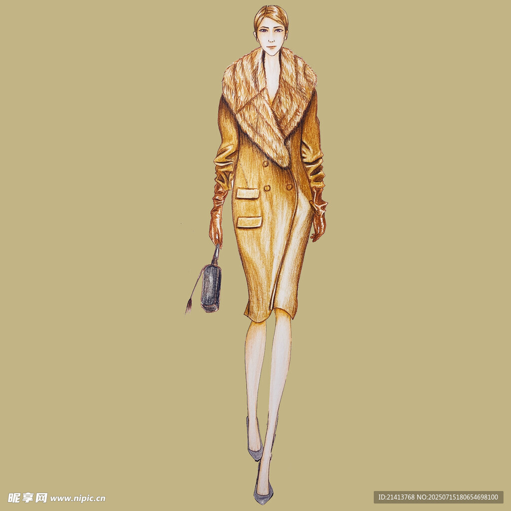 时尚女士秋冬服饰设计图