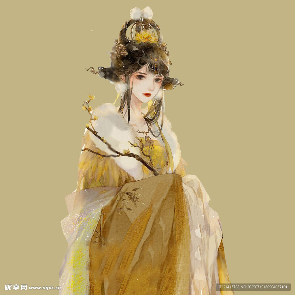 古风华丽服饰的古典美人