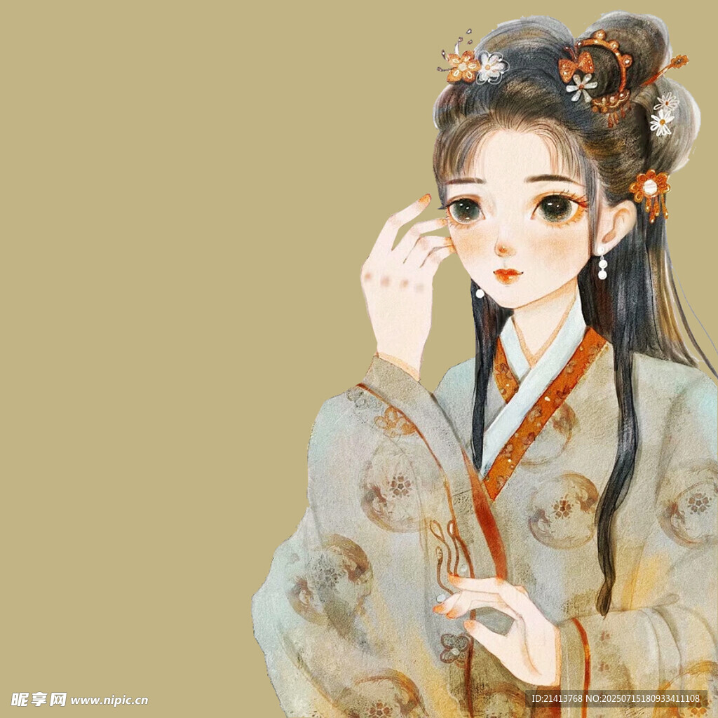 古风汉服女子优雅姿态