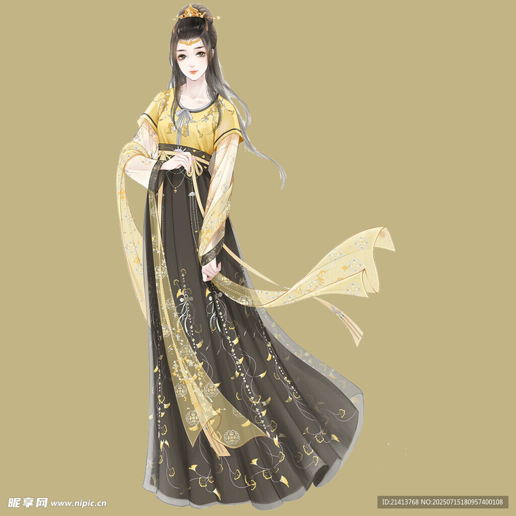 古风女子华裳飘逸美如画