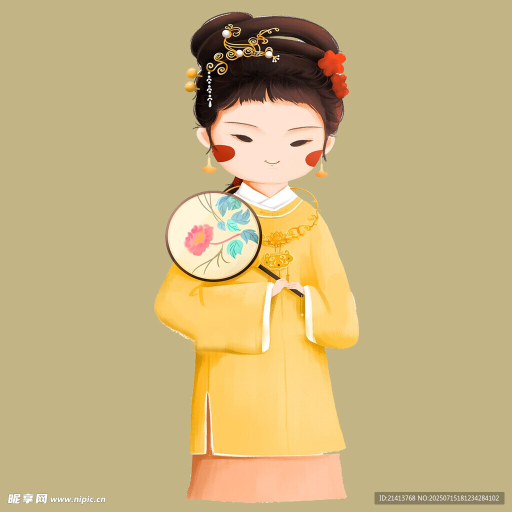 古风持扇少女