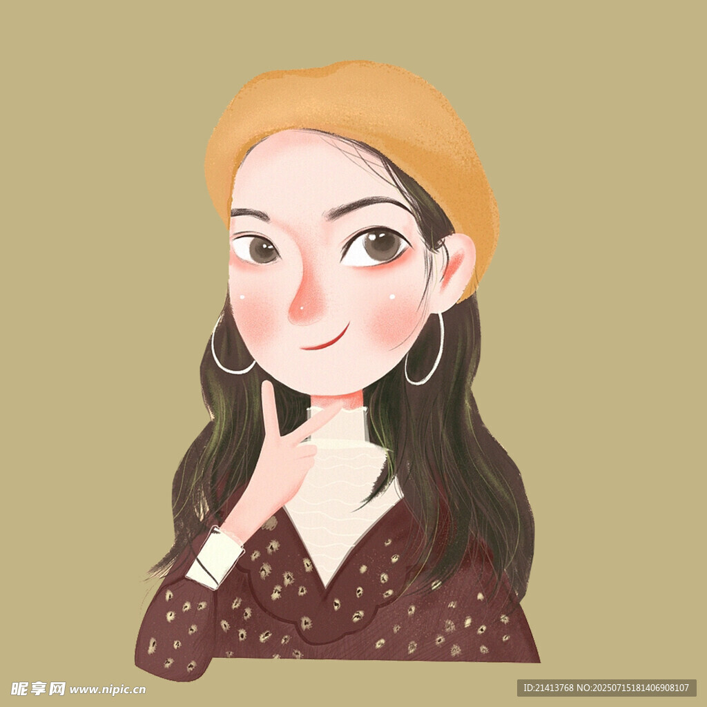 俏皮女孩插画形象