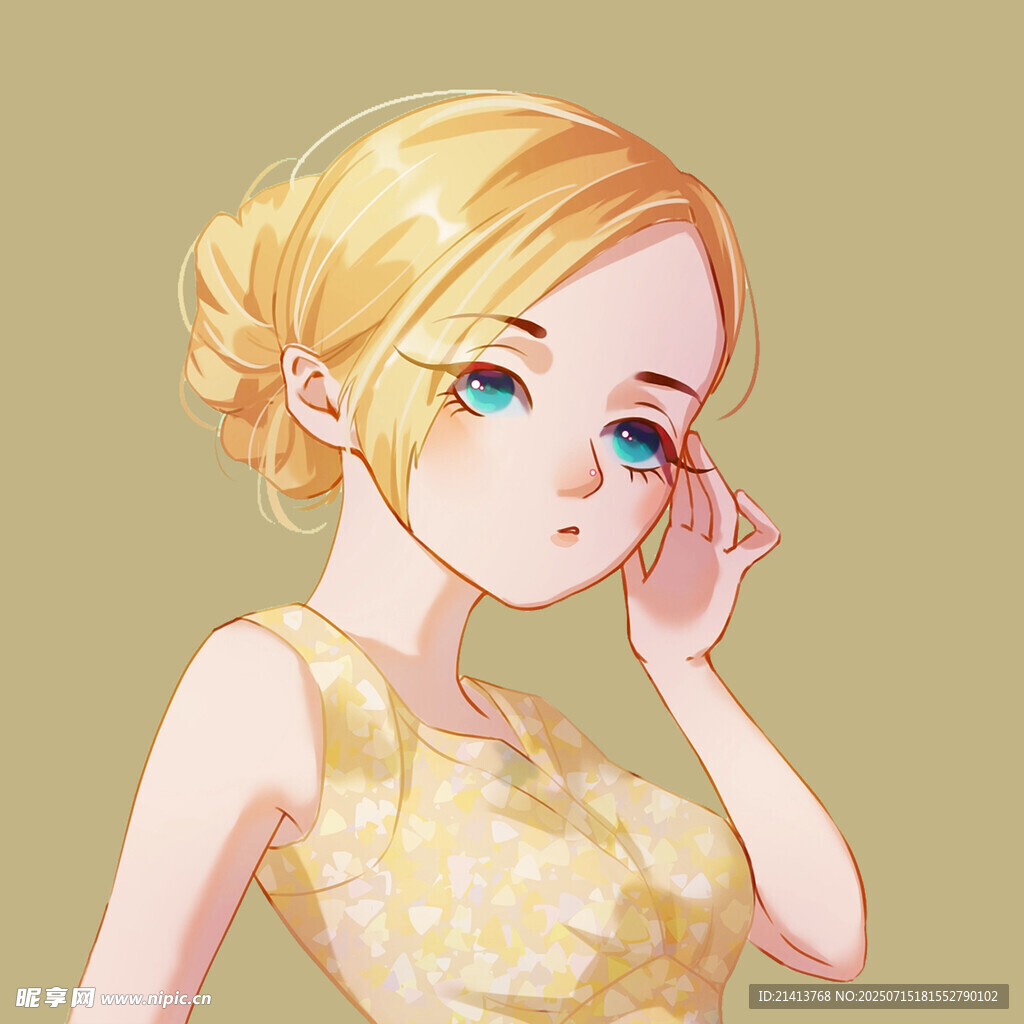 金发少女优雅姿态