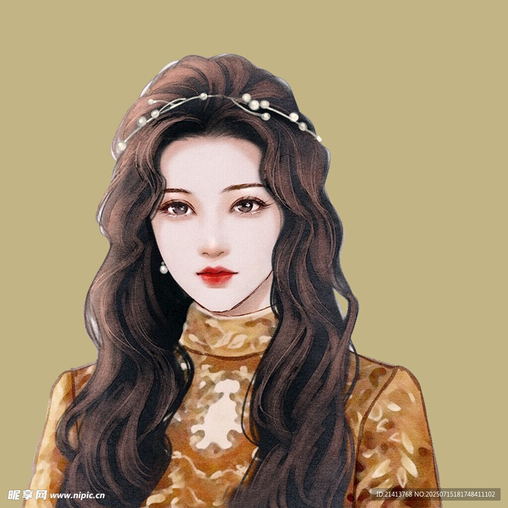 古风长发女子华丽装扮
