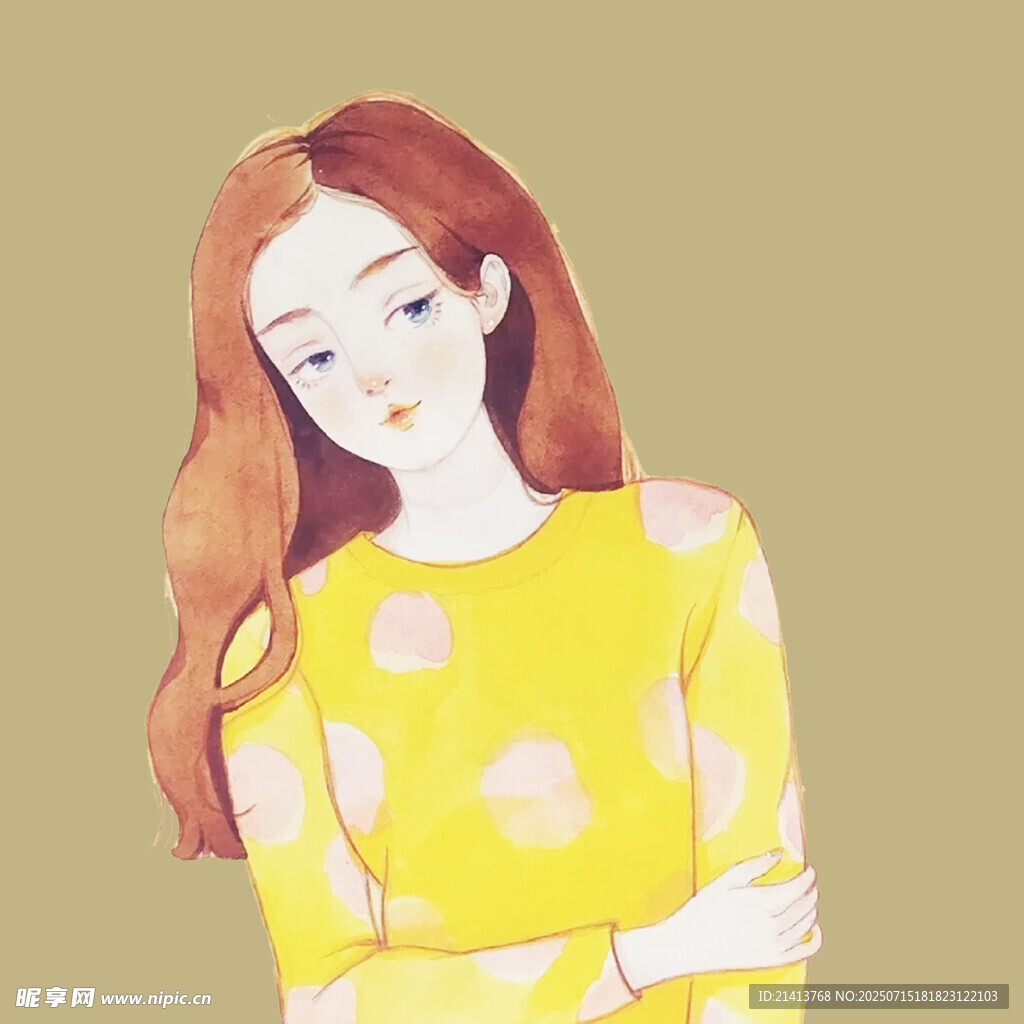 穿黄衣的红发女子