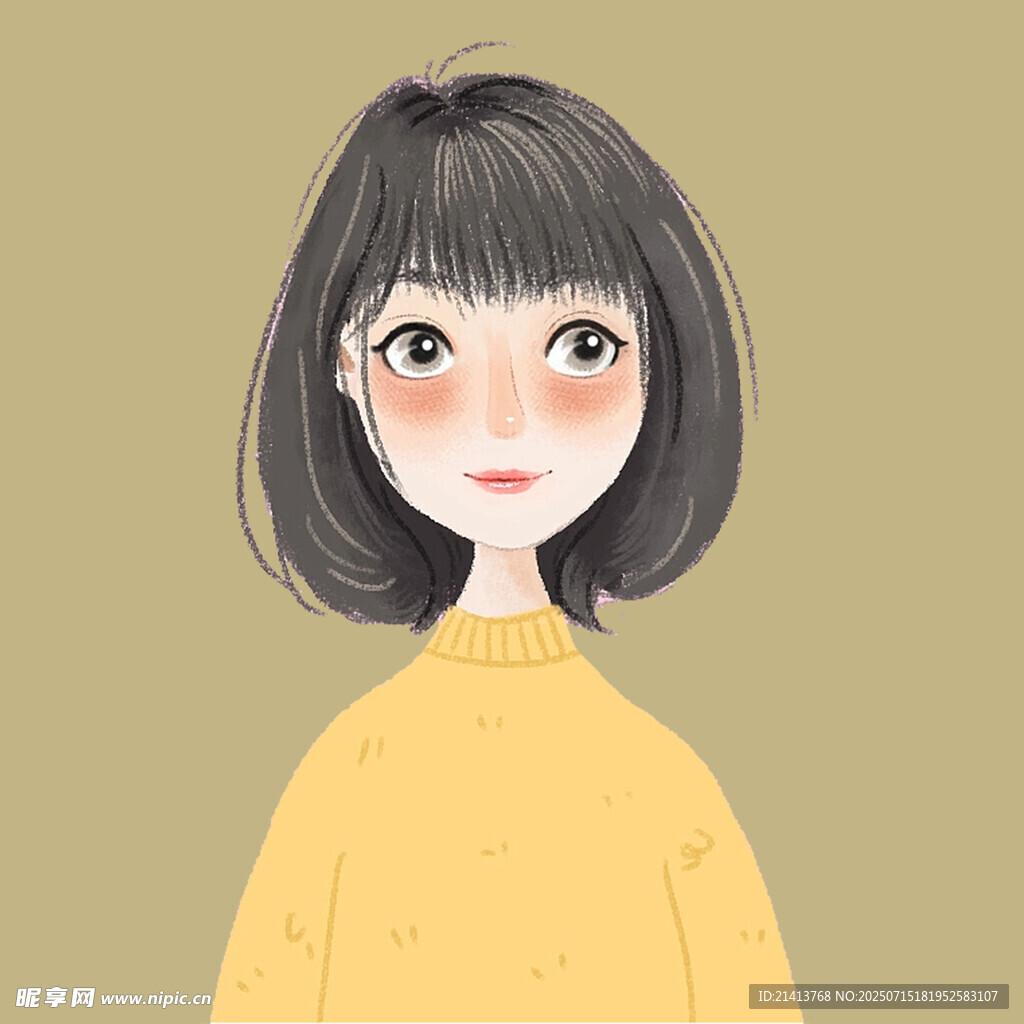 可爱短发女孩