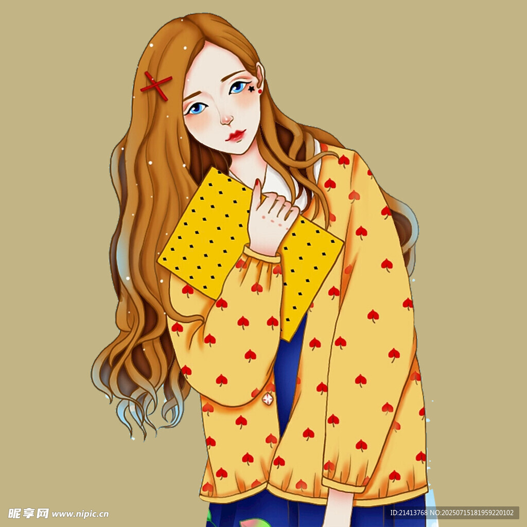 时尚女孩的可爱波点穿搭
