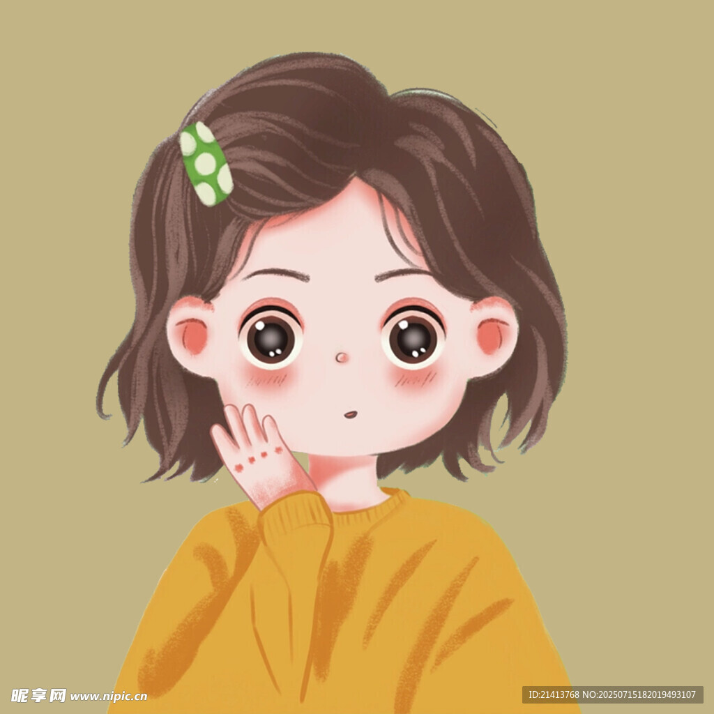 可爱短发女孩的俏皮模样