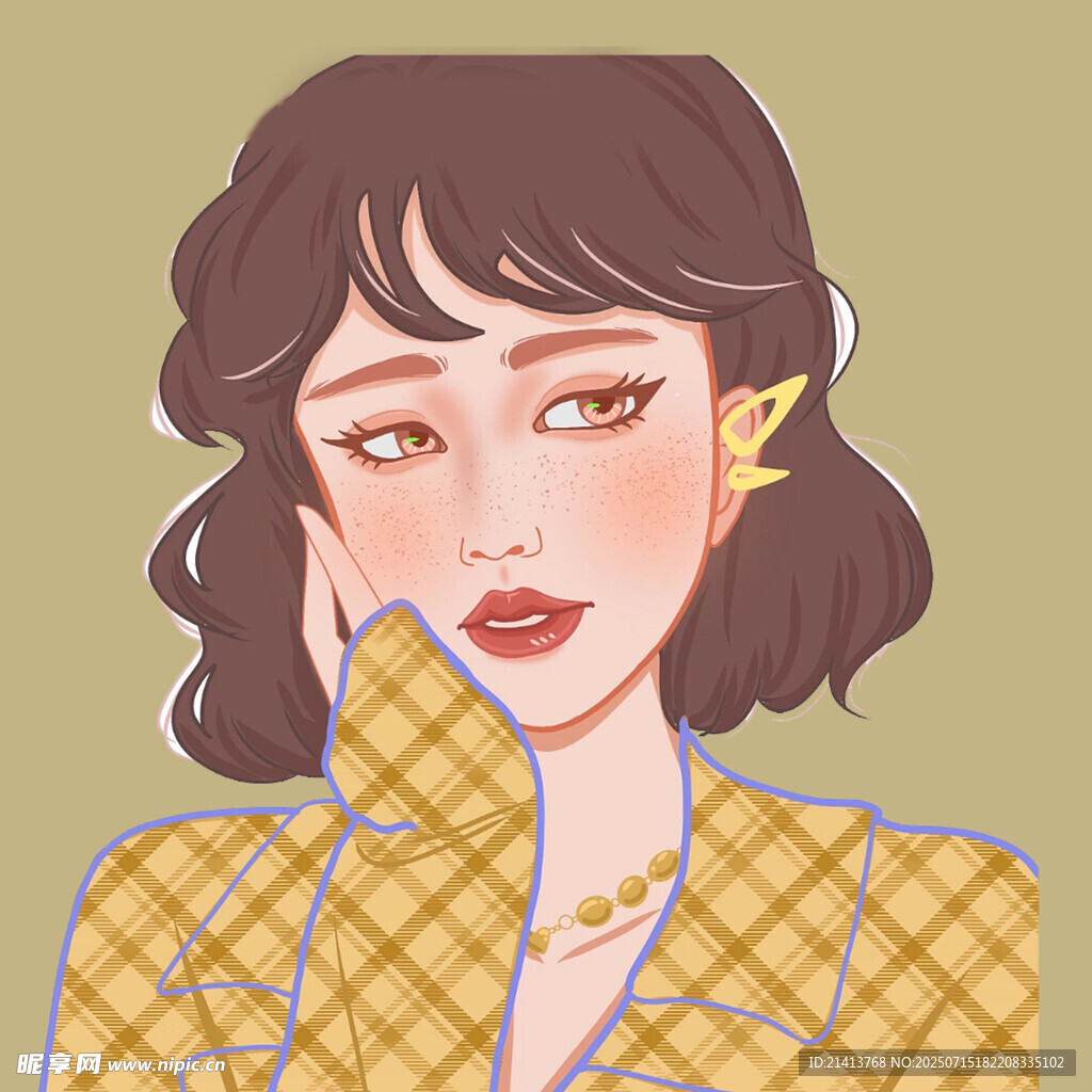 时尚短发女性
