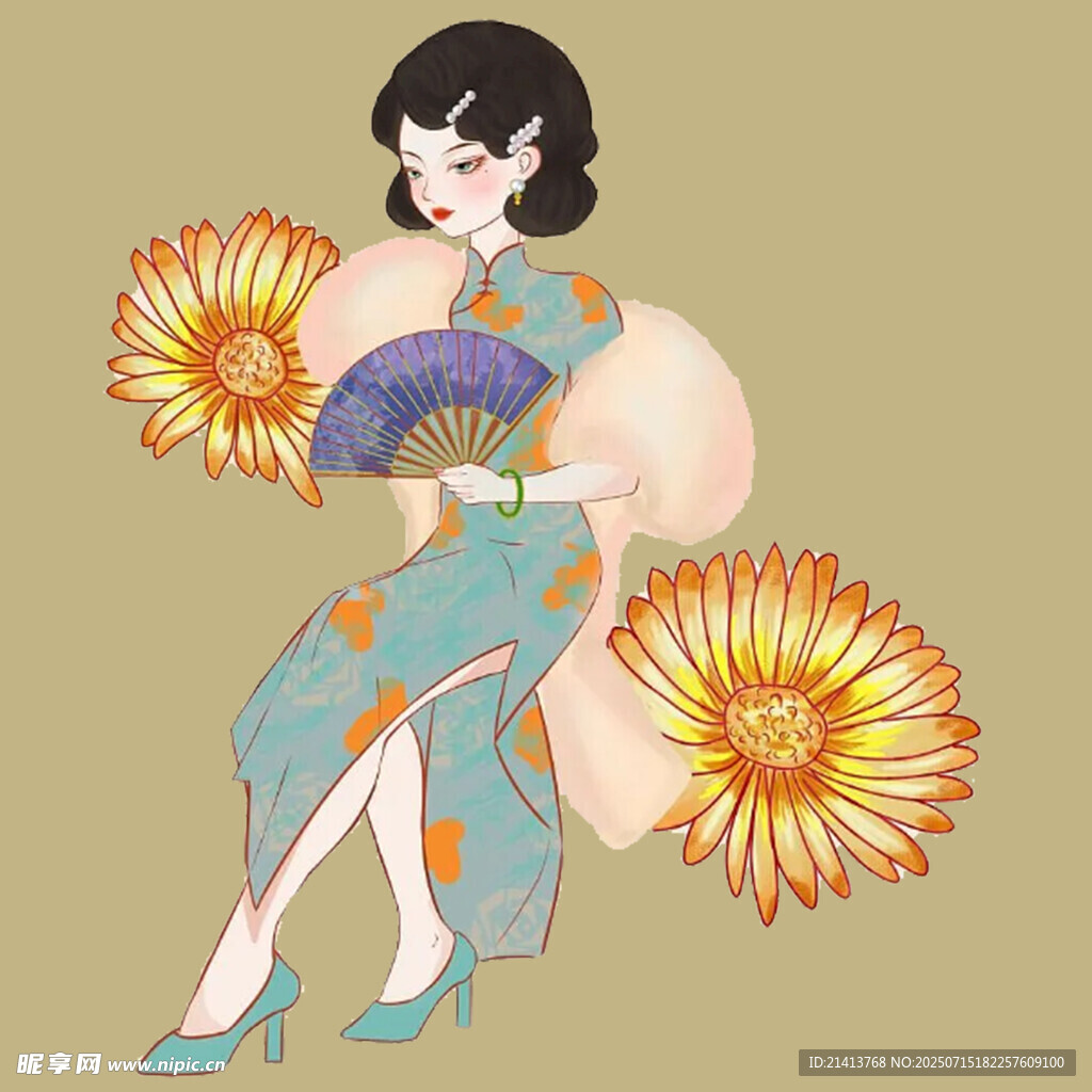 复古旗袍女子