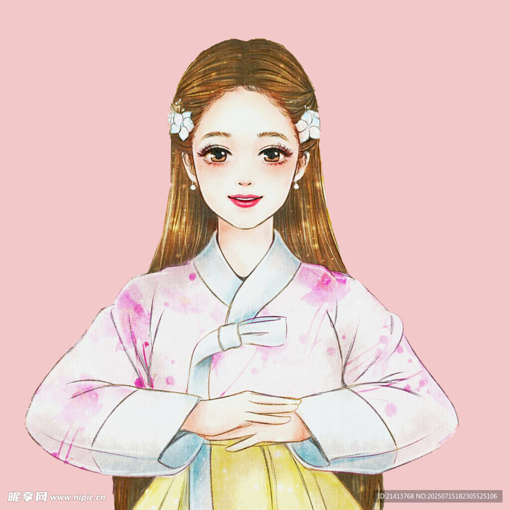身着韩服的美丽少女