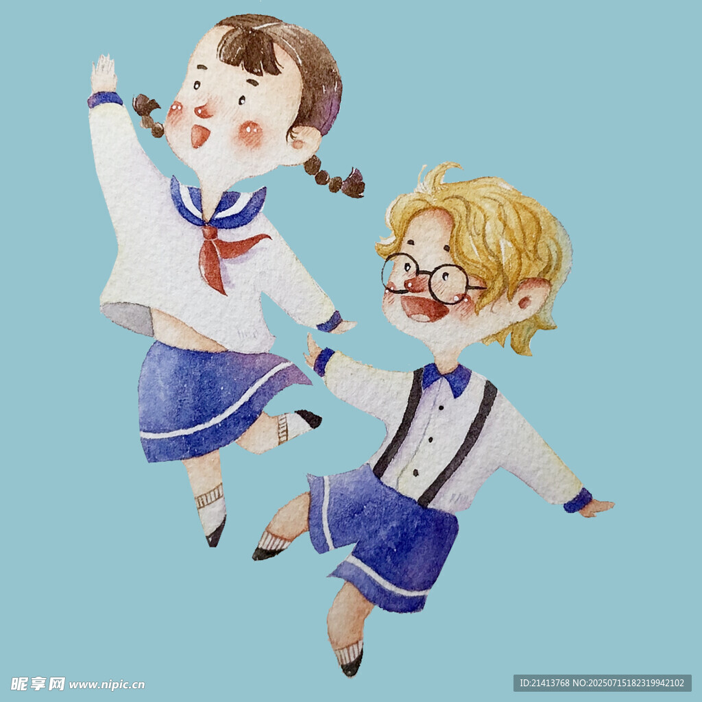跳跃的校园青春少女