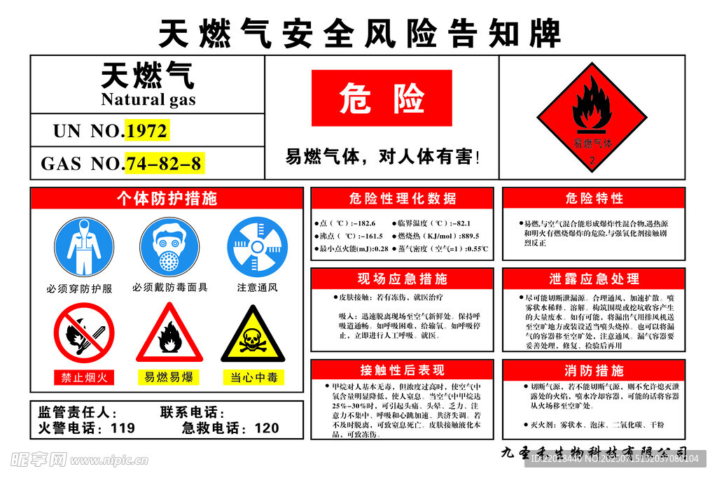 天燃气安全风险告知牌