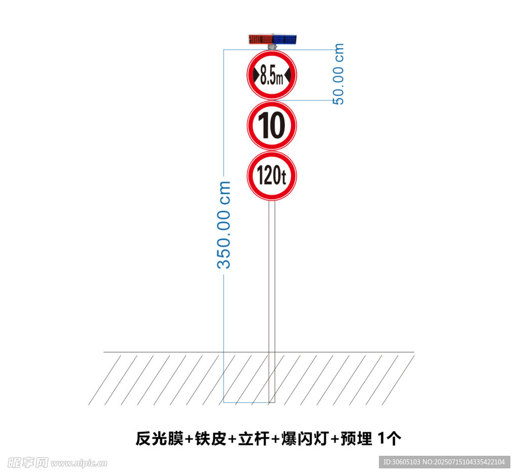 限速限载限宽警示牌