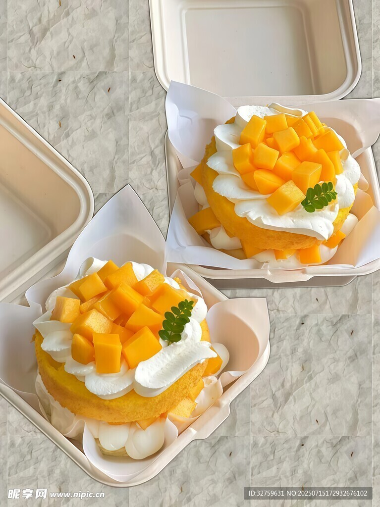 芒果奶油小蛋糕