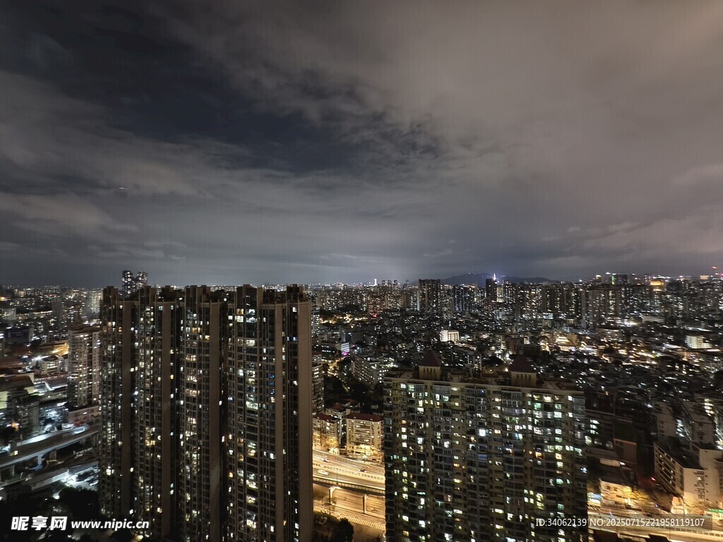 城市夜景俯瞰图