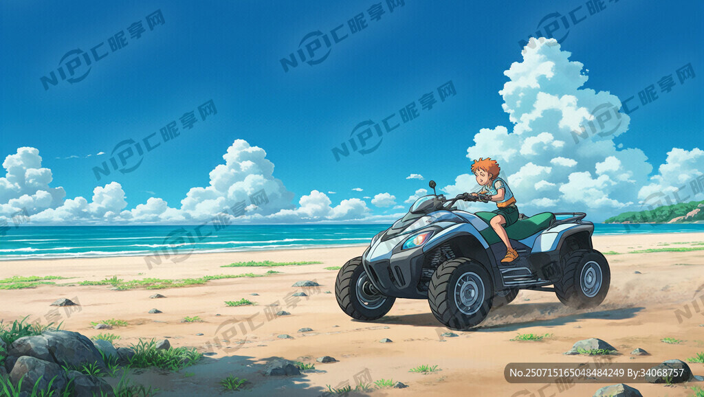 炫酷沙滩车在沙滩上奔跑 