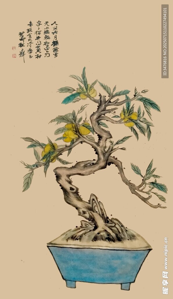 中式盆景图