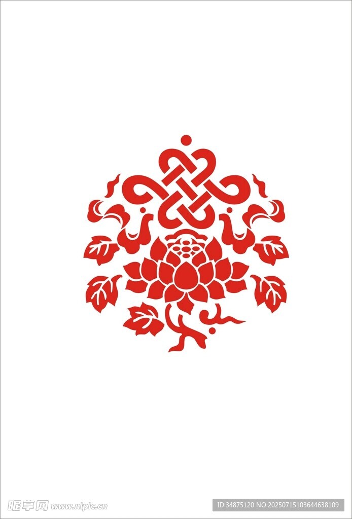 中式传统红色花纹图案