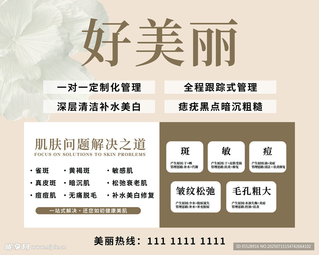 美容护肤价目表展示