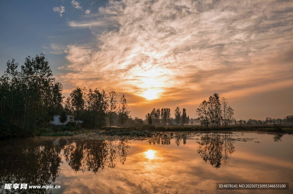 湖畔日落美景