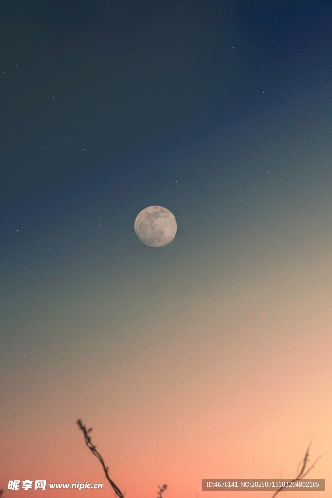 夕阳下的明月