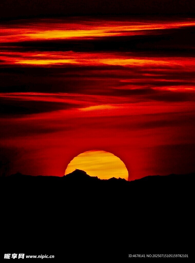 壮丽夕阳西下美景