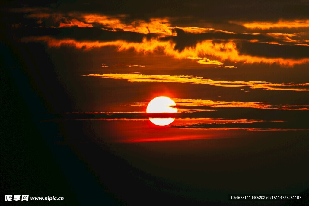 夕阳西下的壮丽天空