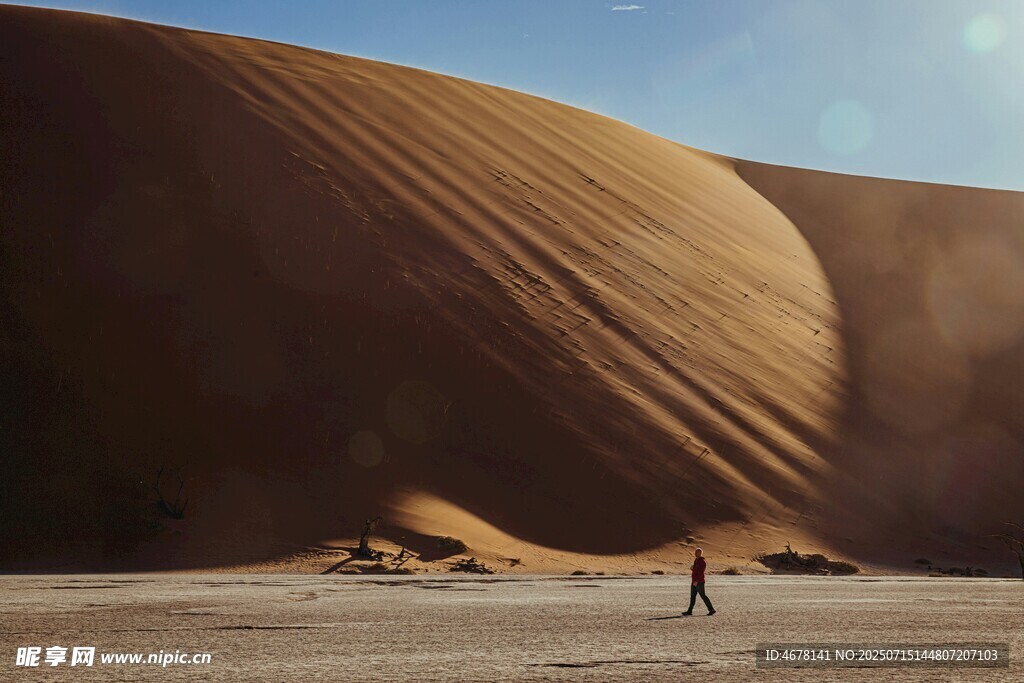 沙漠孤影壮丽沙丘景观