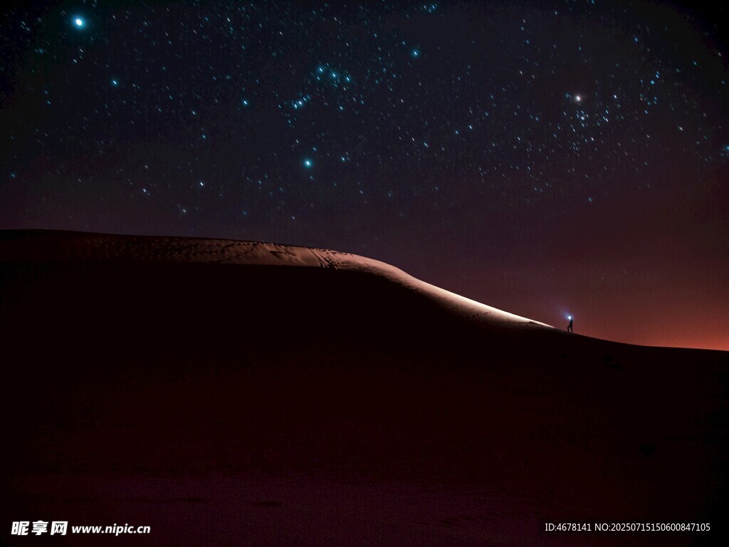 沙漠星空夜景