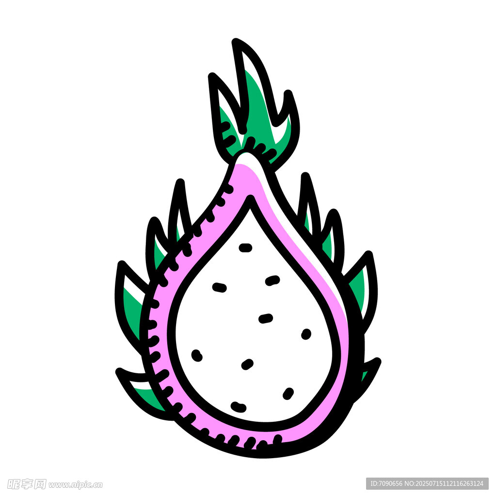 卡通火龙果插画