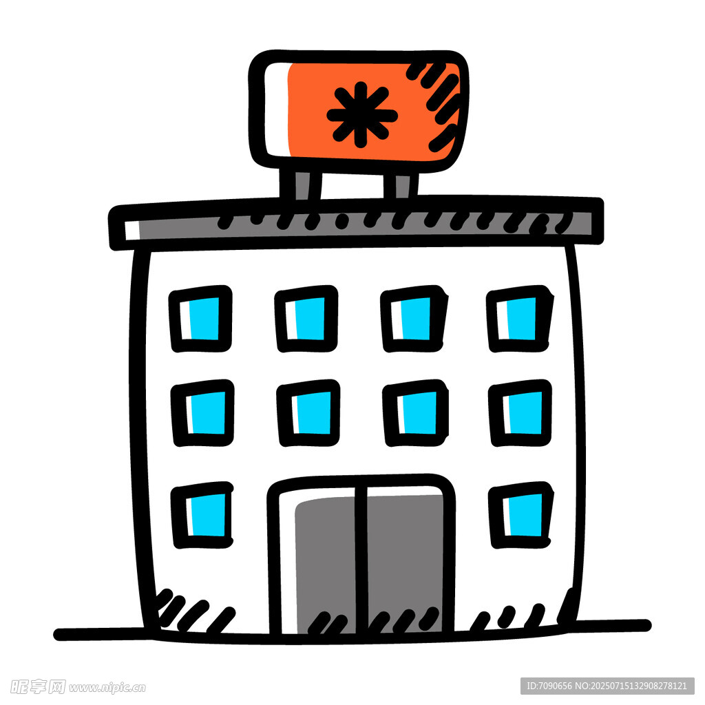 卡通风格的多层建筑