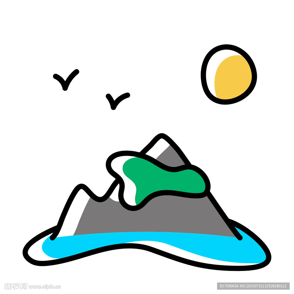 简约山水风景插画