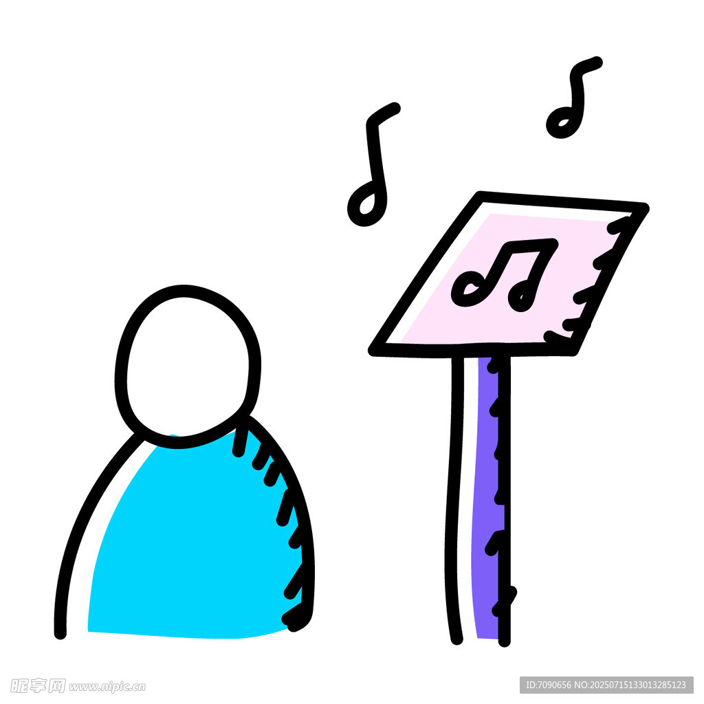人物聆听音乐标识