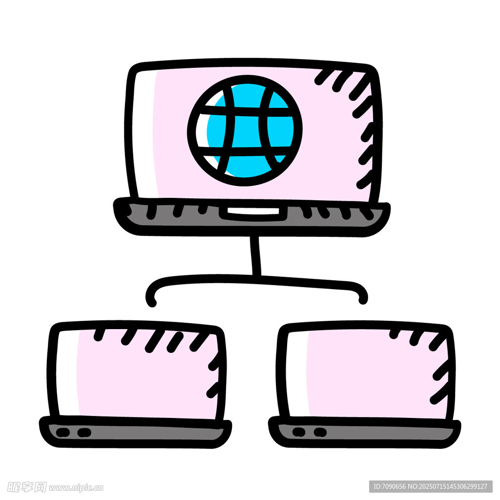 电脑网络连接示意图