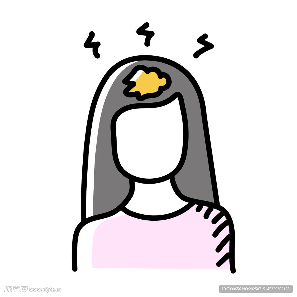 头疼的长发女性