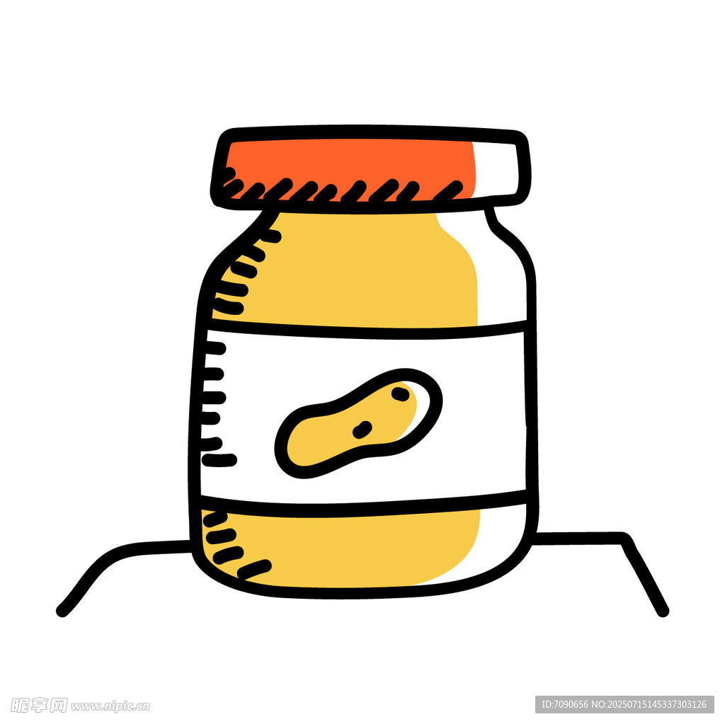 手绘罐装食品插画