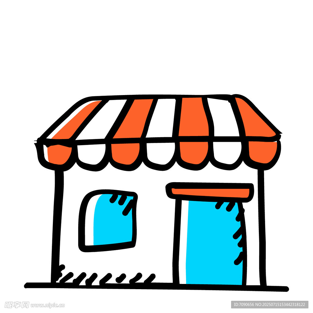 简约手绘小商店