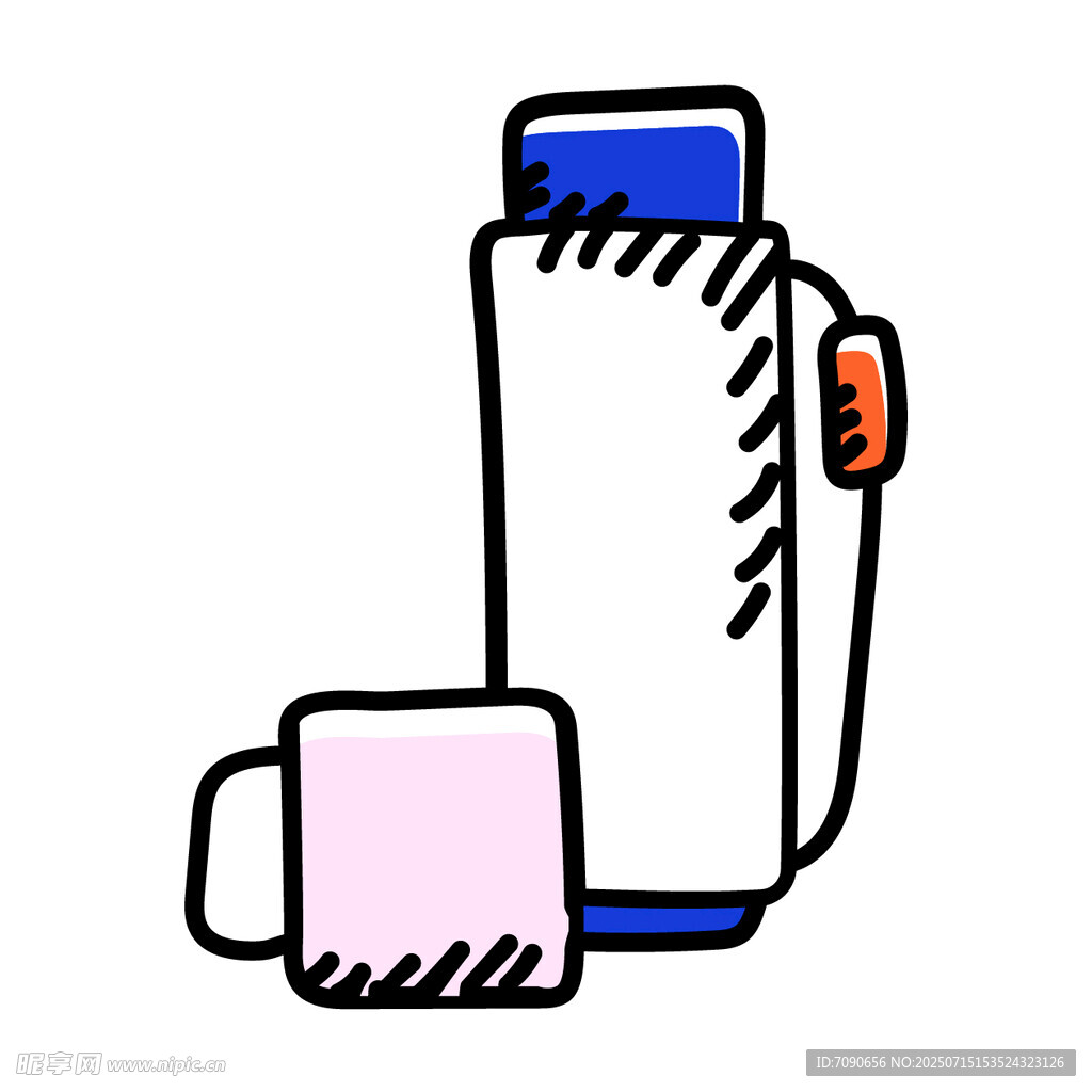 卡通风格的吸入器插画
