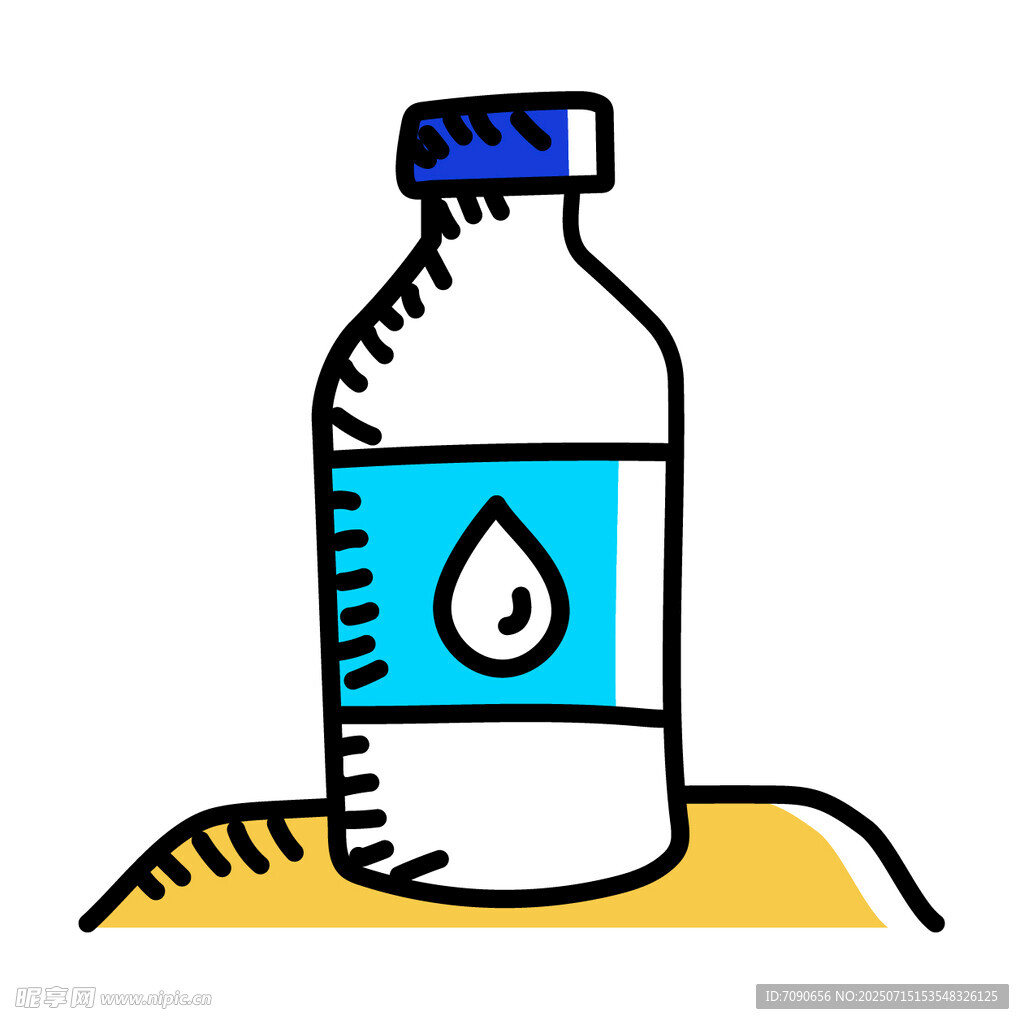 手绘瓶装水插画