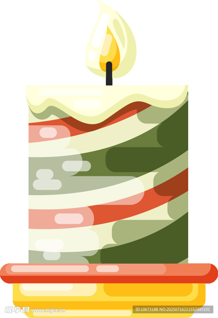 多彩条纹生日蛋糕